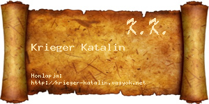 Krieger Katalin névjegykártya